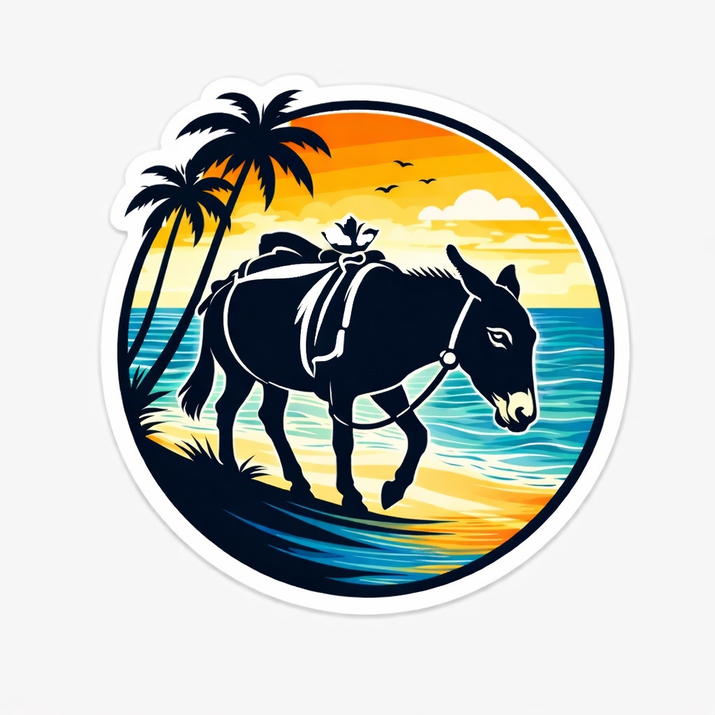 Beach donkey Sticker