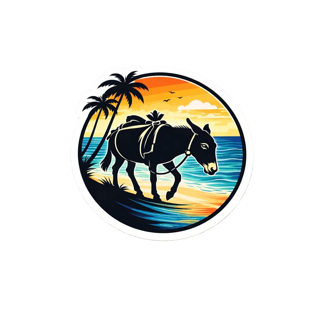 Beach donkey Sticker